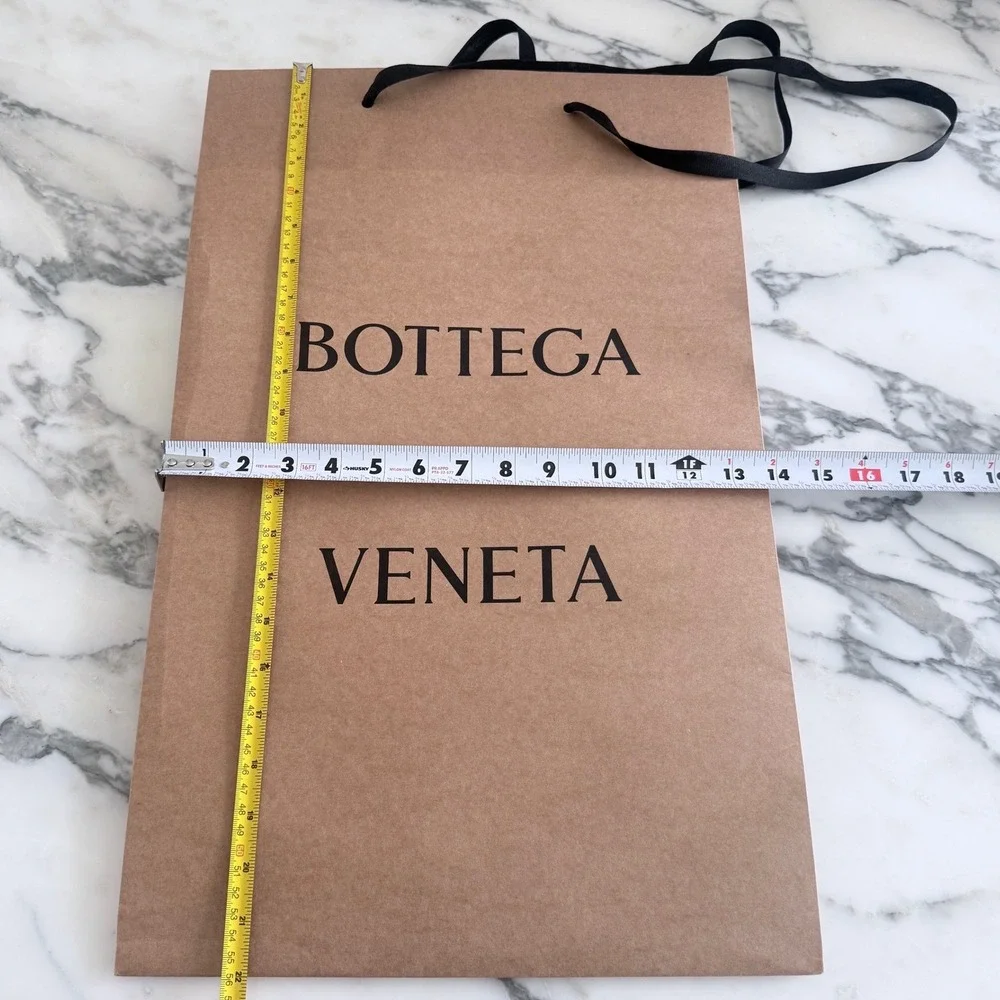 Bottega Veneta Large Brown Kraft Paper Shopping Bag-Black Ribbon Handles 14